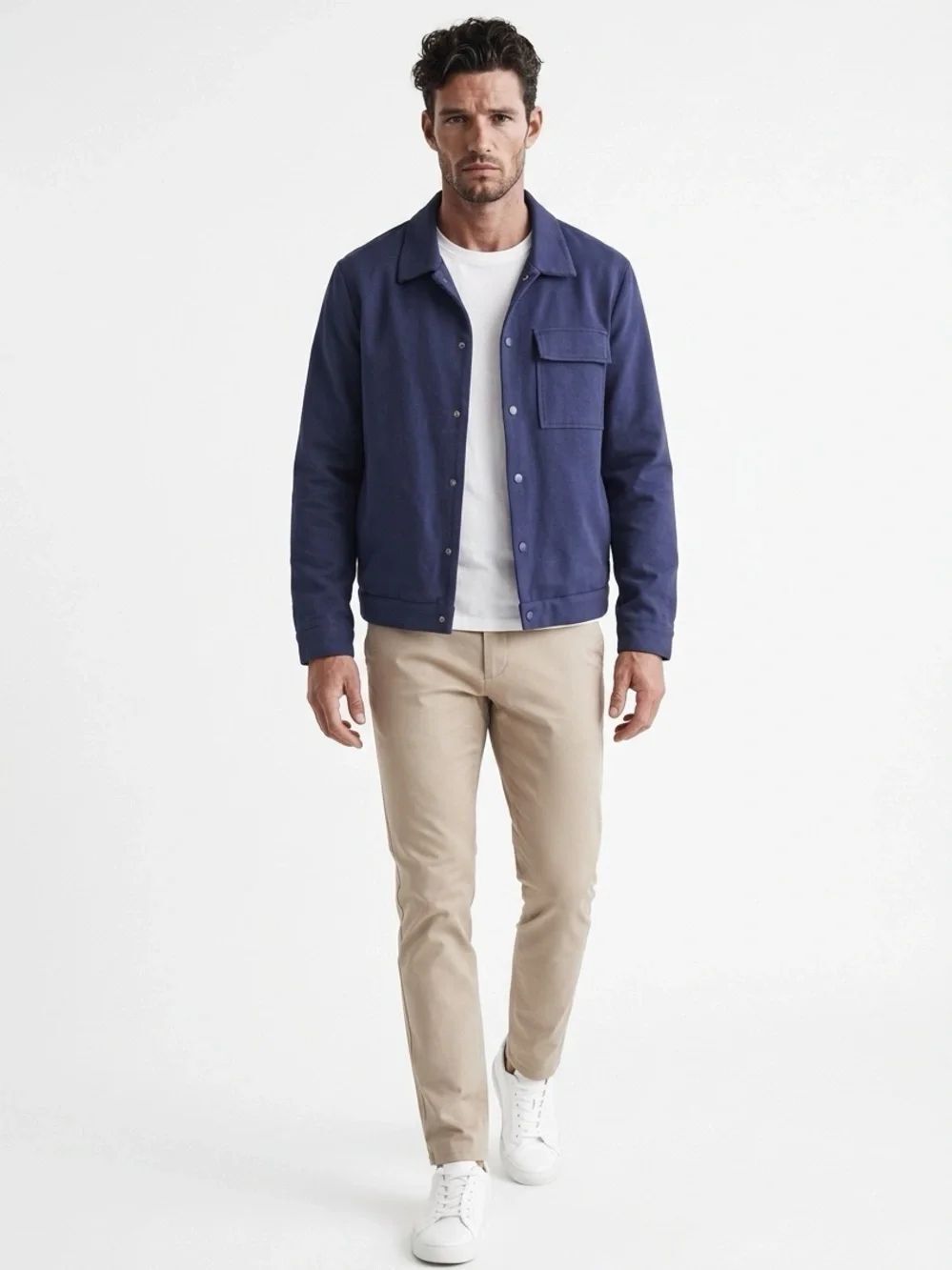 BLANK NYC | Dark Blue Snap Front Shirt Jacket Shacket Men’s Size Large
